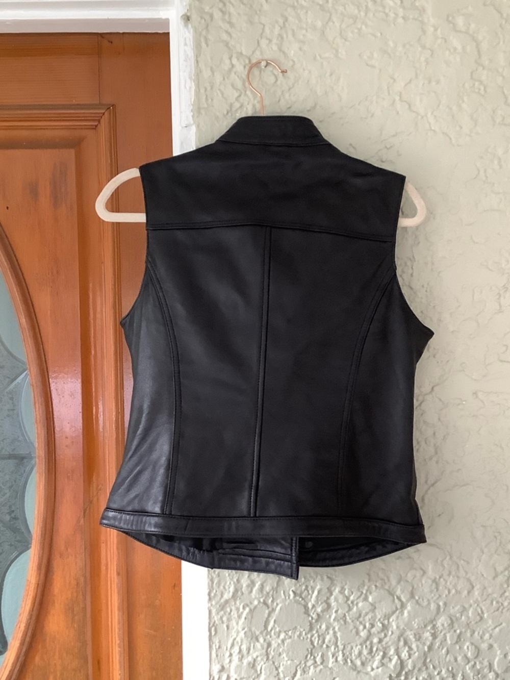 Michael Kors Black Leather Sleeveless Moto Vest - Picture 5 of 8